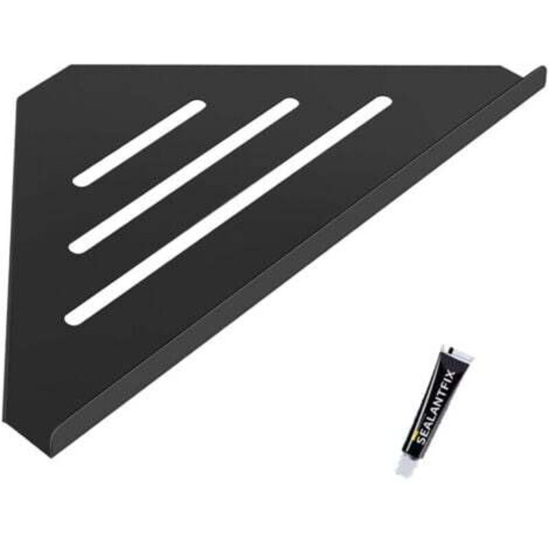 [niemals Verwendet] Schwarze Eck-duschablage (30,5 X 19,4 Cm), Kein Bohren Erforderlich, Badezimmerablage Aus Edelstahl 304 Für Seife Und Shampoo
