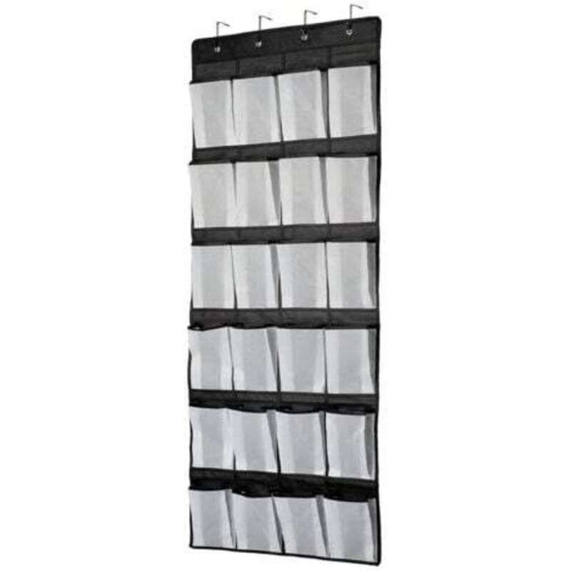 [niemals Verwendet] Schwarzer Türhänger, Schuhregal, Schuhaufbewahrung, 24 Große Netztaschen Für Schlafzimmer, Badezimmer, Kleiderschrank, 140 X 55 Cm