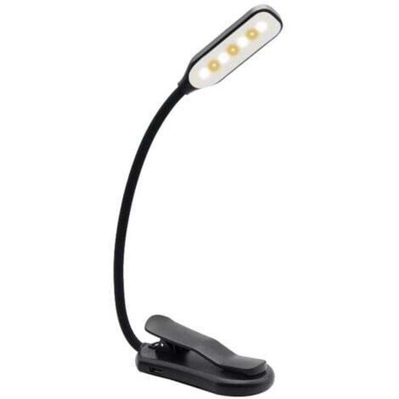 [niemals Verwendet] Wiederaufladbare Usb-klemmleuchte – Schwarz, 7 Leds, Ideal Zum Lesen, Für Schüler Und Studenten, Mit Augenschutz