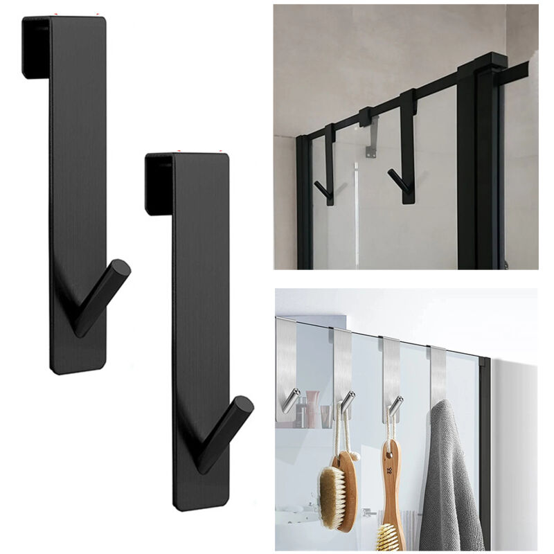 [niemals Verwendet] Duschhandtuchhalter Mit Glasrückwand, 2-teilig, S-förmiger Handtuchhalter, Badhaken