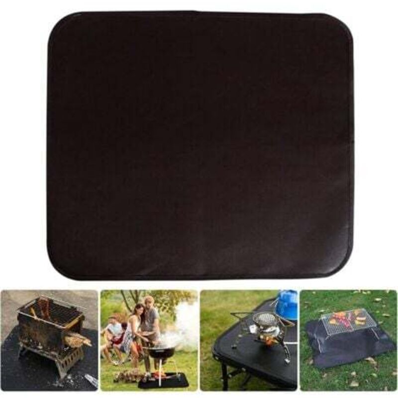[niemals Verwendet] 80 X 75 Cm Kamin-bodenschutzmatte, Feuerfeste Grillmatte, Feuerstellen-schutzmatte, Hitzebeständiger Bodenschutz Für Grillplatz, Garten Und Terrasse