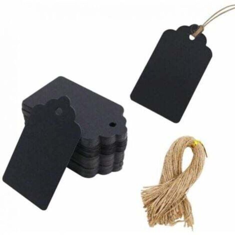 [niemals Verwendet] 100 Stück Kraftpapier-preisschilder, 3 X 5 Cm, Ladenetiketten, Etiketten Für Schmuck Und Bekleidung, Schwarz