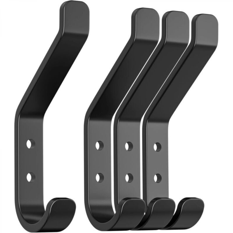 [niemals Verwendet] Set Mit 4 Wandhaken Für Akustikpaneele, Schraubhaken, Kleiderhaken, Jacken- Und Huthaken, Aluminium, Schwarz, 10 Cm