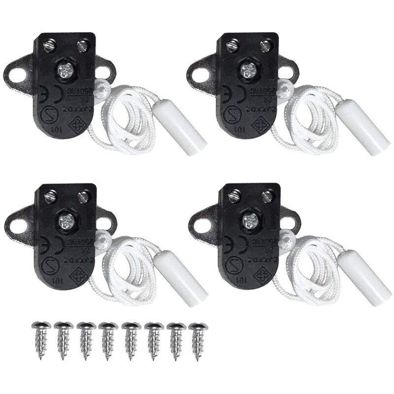 [niemals Verwendet] 4er-pack Mini-zugkettenschalter Mit Manuellem Ein-/ausschalter – 2 A, 250 V Ac/schwarz