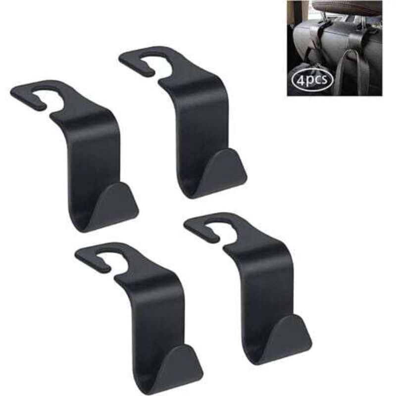 [niemals Verwendet] 4er-pack (schwarze) Autositz-kopfstützenhaken – Aufbewahrungshaken Für Handtaschen, Geldbörsen, Jacken, Regenschirme, Einkaufstaschen