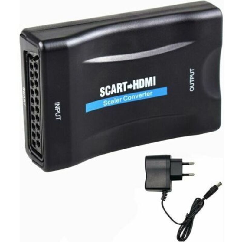 [niemals Verwendet] Scart-zu-hdmi-adapter, Scart-zu-hdmi-konverter 1080p Hd, Kompatibel Mit Ntsc Und Pal Für Sky Hd, Blu-ray, Ps3, Tv Und Cr