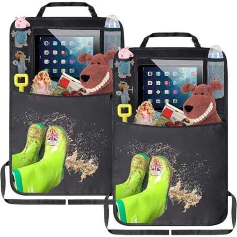 [niemals Verwendet] 2-teiliger Auto-organizer (42 X 62 Cm), Autositzschoner, Trittschutz Für Babys/kinder, Wasserdichter Sitzschutz Mit Mehreren Fächern Und Transparenter Tablet-halterung
