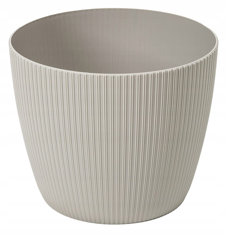Taupefarbener Blumentopf 18x15 Cm, Dekorativer Kunststoffdeckel, Pullover