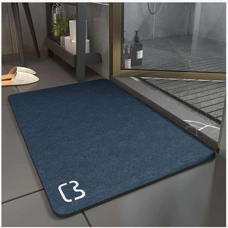 Superabsorbierende, Rutschfeste Badematte Aus Kieselgur Und Mikrofaser – Dunkelblau, 50 X 80 Cm
