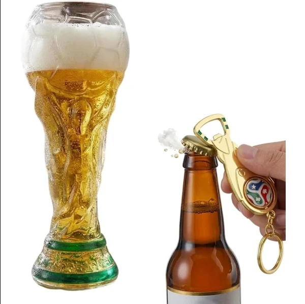 Bierglas Mit „wm-trophäe 2026“ – Robustes 500-ml-glas – Stilvolles Fußballgeschenk Für Männer, Väter, Zum Vatertag, Geburtstag Oder Jedem Anderen Anlass. Ideal Für Den Täglichen Gebrauch.