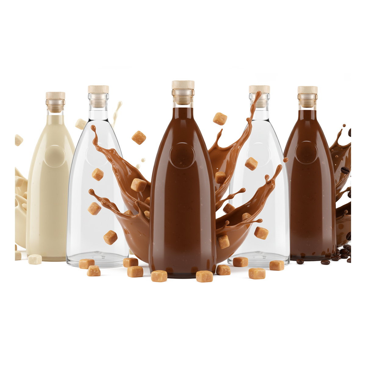 10x Loft Glasflaschen 500ml Karaffe Für Likör, Wodka, Alkohol, Saft 0,5l
