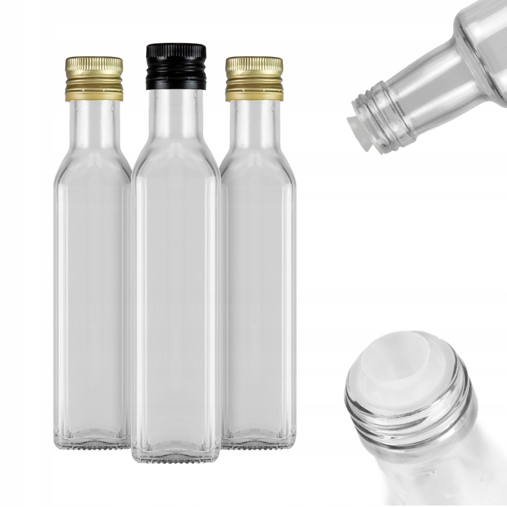 10x Marasca Flasche Mit Dosierer, Farblos, 250 Ml Für Olivenöl, Tinkturen, Wein