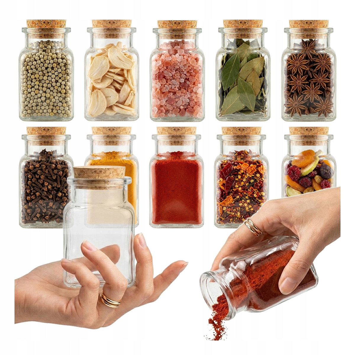 12 X 150-ml-gläser Mit Korken Für Gewürze, Kräuter, Kerzen, Honig, Geschenk