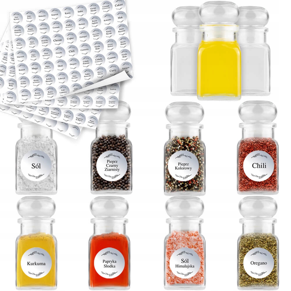 20 Gläser Für Gewürze, Kräuter Und Tee (150 Ml) + 252 Etikettenaufkleber Für Gläser