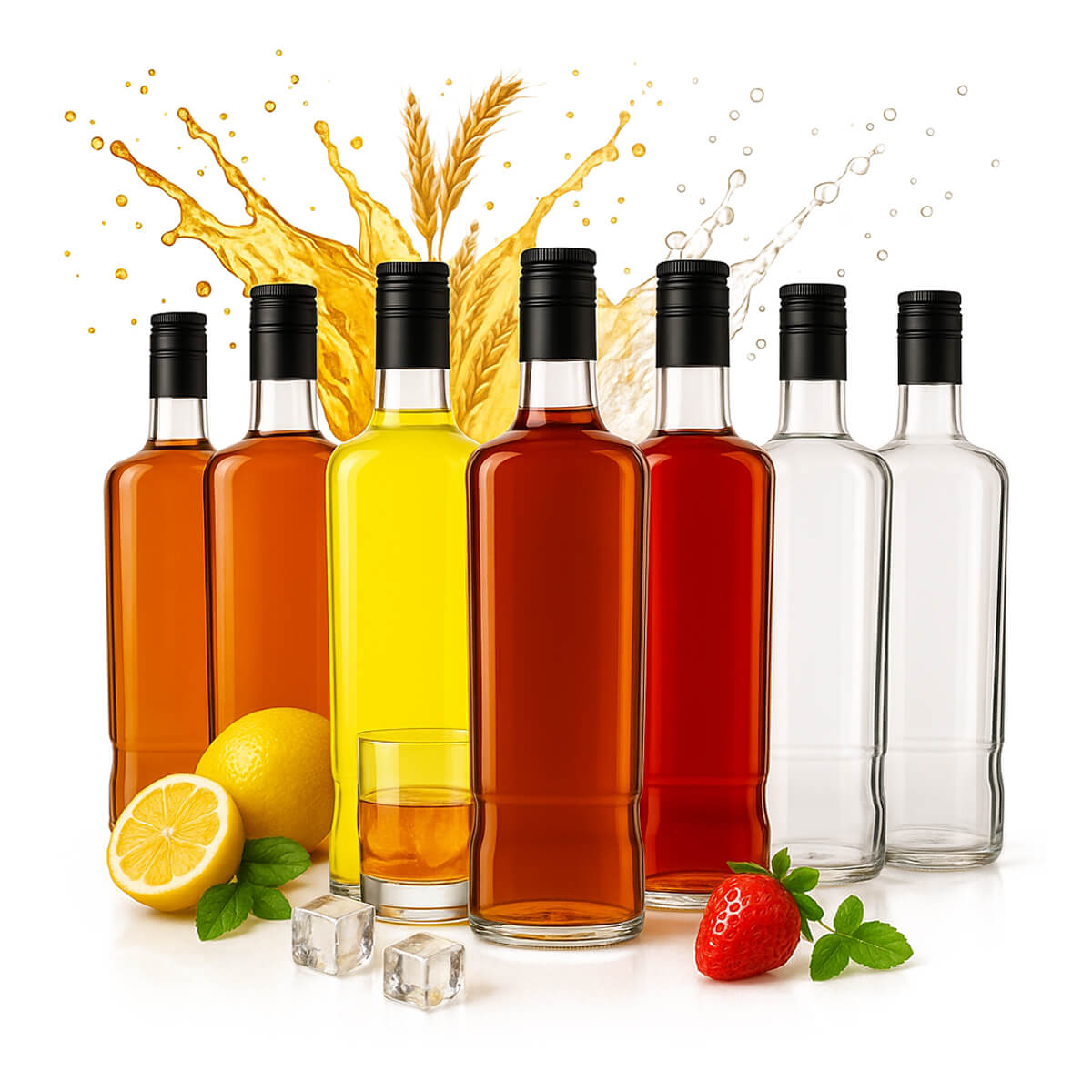 30x Jack Walker 700ml Glasflaschen Für Selbstgemachte Liköre, Whisky, Schwarzgebrannten, Wein