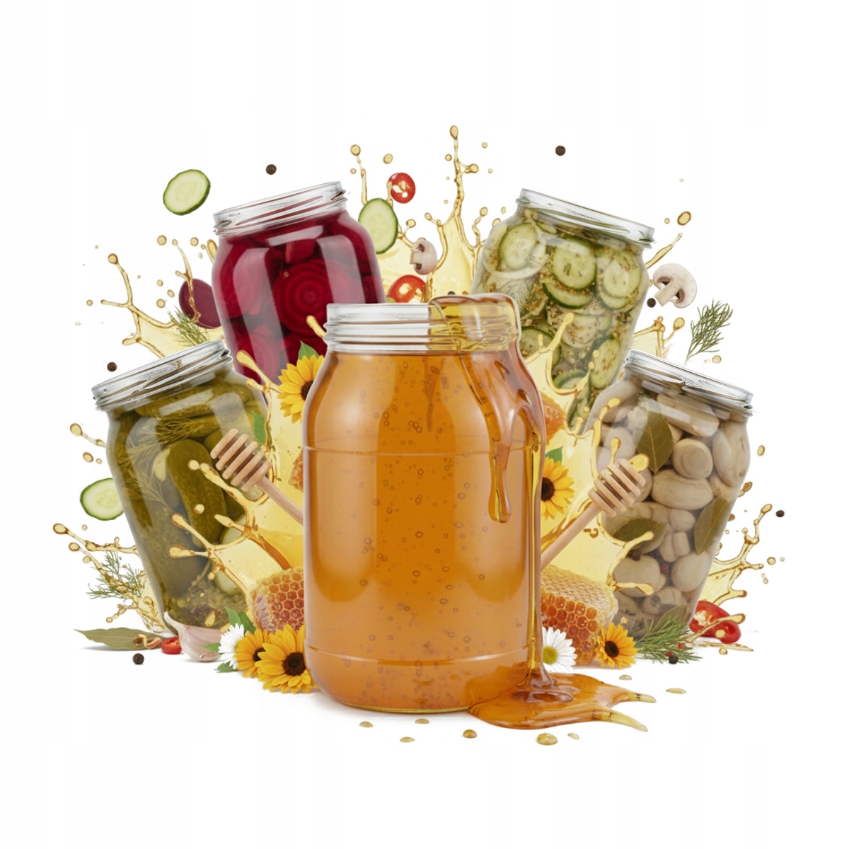 32 Glasbehälter 900 Ml Ohne Deckel Für Honig, Säfte, Konfitüren, Essiggurken