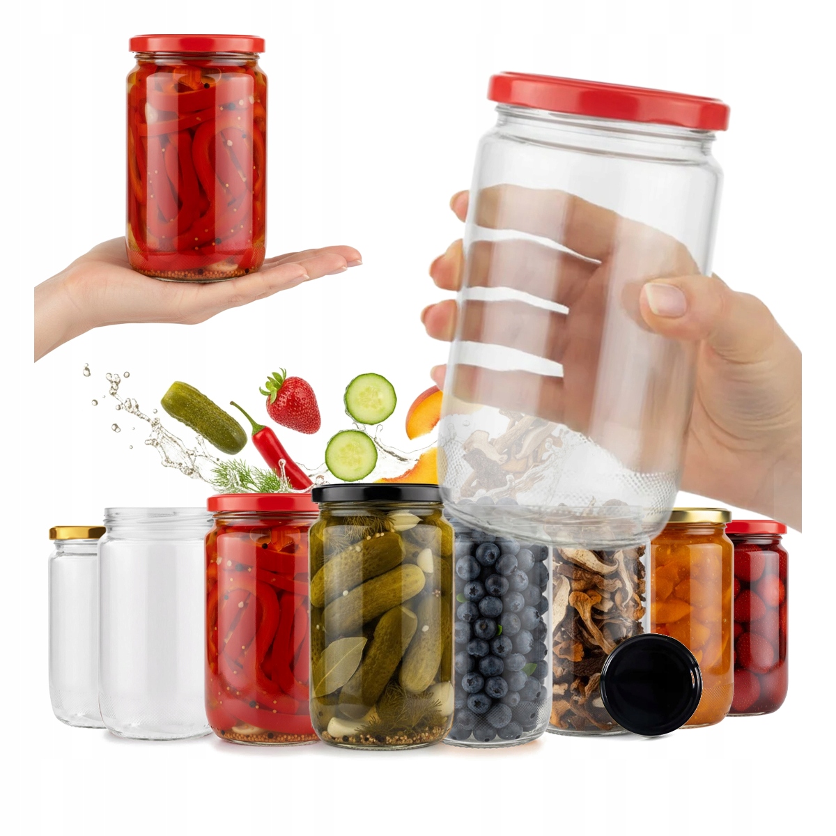 48x Gläser Franko 720ml Marmelade, Einmachgläser, Honiggläser + Deckel 82