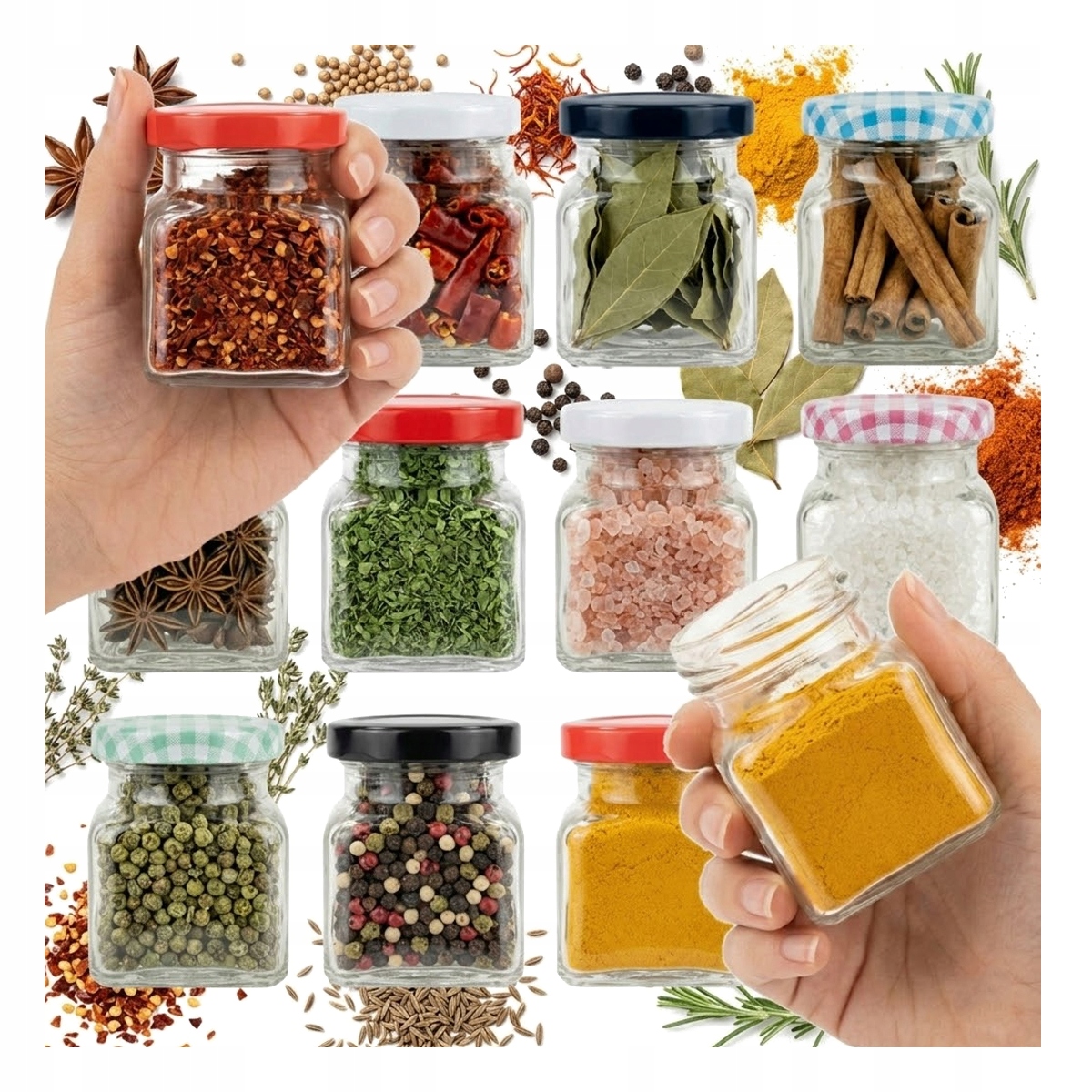 50 Gläser À 120 Ml Für Gewürze, Marmelade, Geschenkartikel, Honig, Kerzen, Diy + Deckel Fi 53
