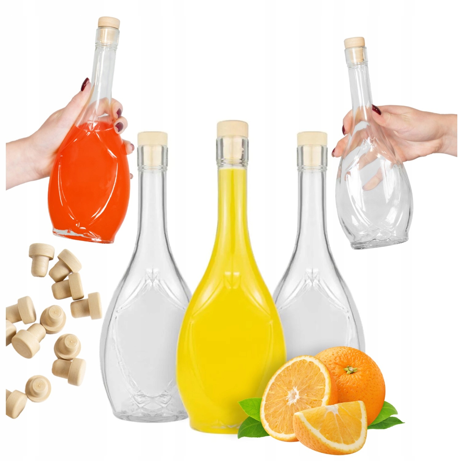 5x Icona Irys 500ml Glasflaschen Für Met, Tinkturen, Wein, Schnaps, Säfte
