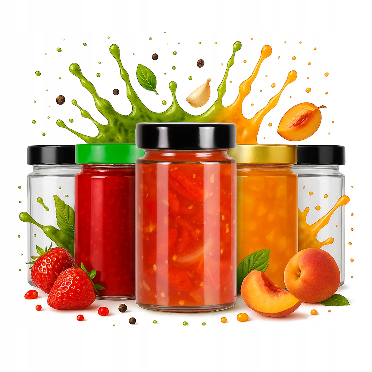 5x Glasbehälter 245ml Für Marmelade, Honig, Sirup, Konfitüre, Selbstgemachtes