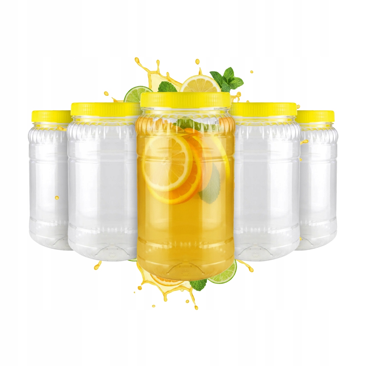 5 X 2-liter-kunststoffbehälter Für Trockene Und Flüssige Lebensmittel. Wiederverwendbare Behälter.