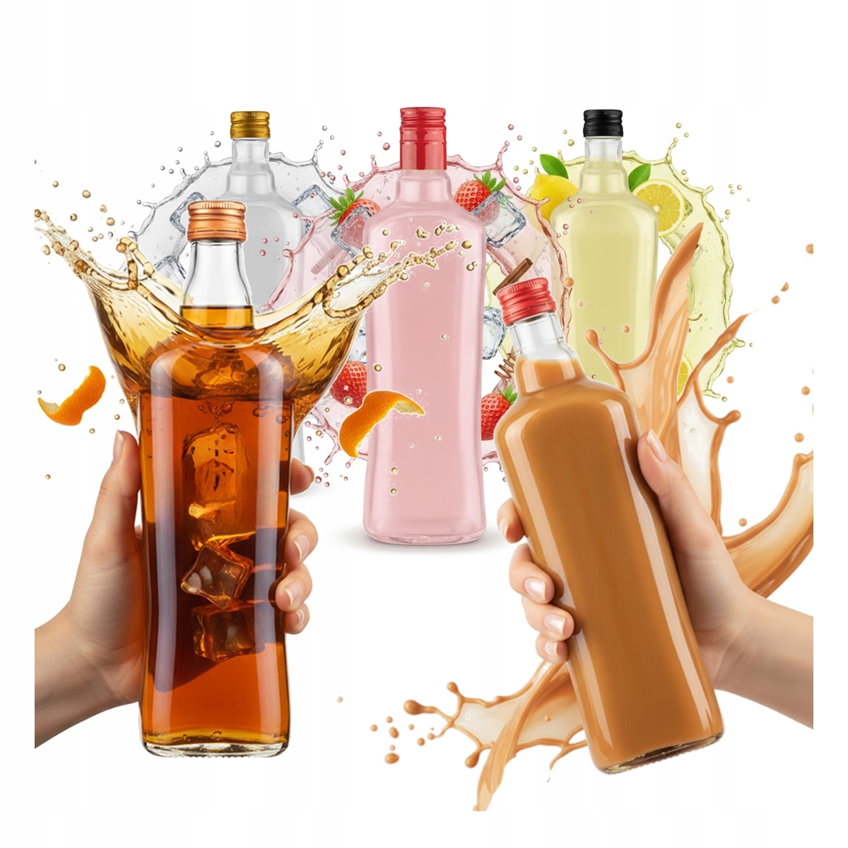 5x Diva Flasche 500 Ml Glasflaschen Für Moonlight Likör Wein Hochzeit 0,5l
