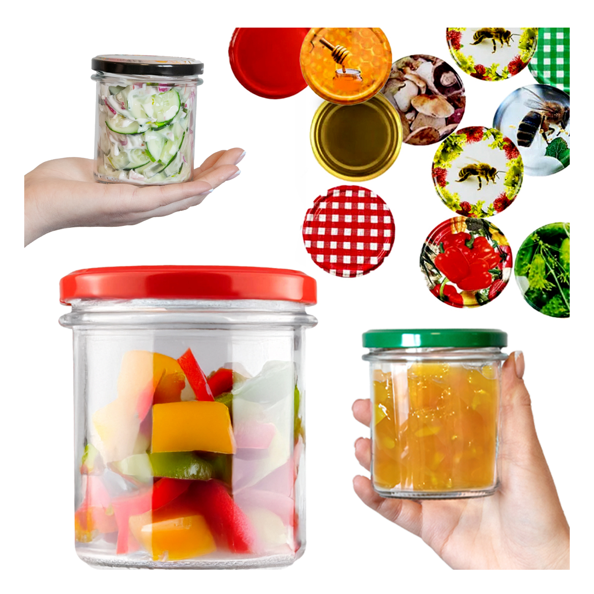 5x Glas 350ml Honig Fleischpastete Kerzenglas Gerader Rand 350 Ml