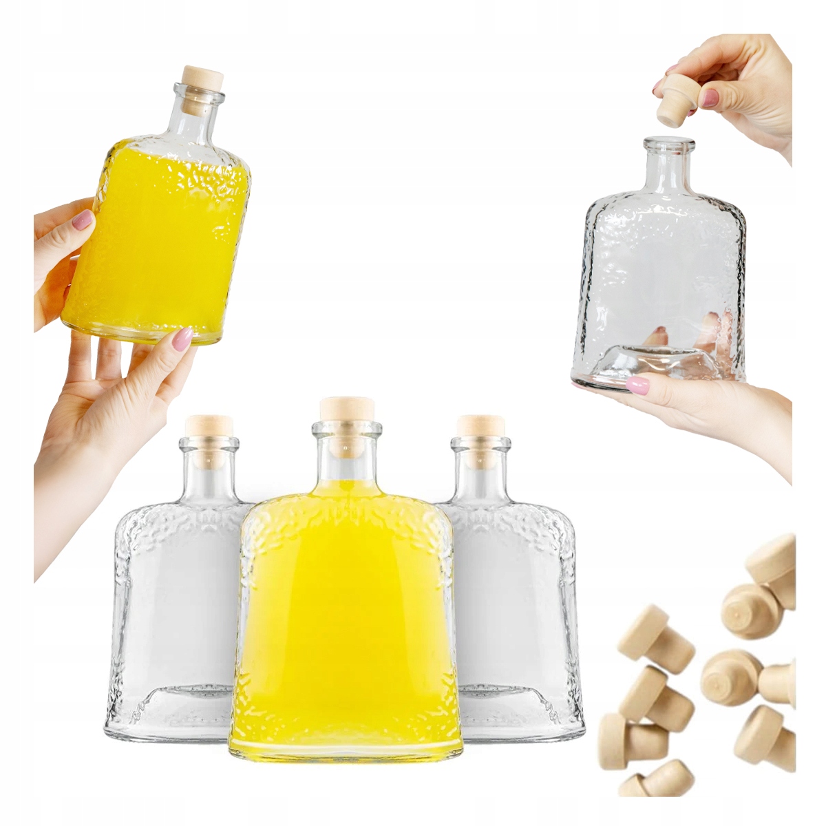 5x Glasflaschen Ice 500ml Mit Verschluss Für Tinkturen Bimberek Alkohollikör