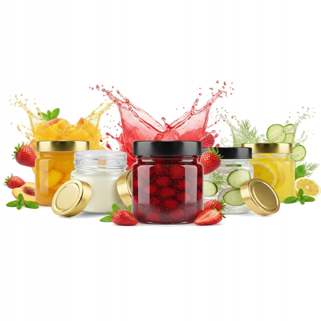 5x Atena Glasgefäß 225 Ml + Hoher Deckel Fi66 Für Marmelade, Kerzen, Honig