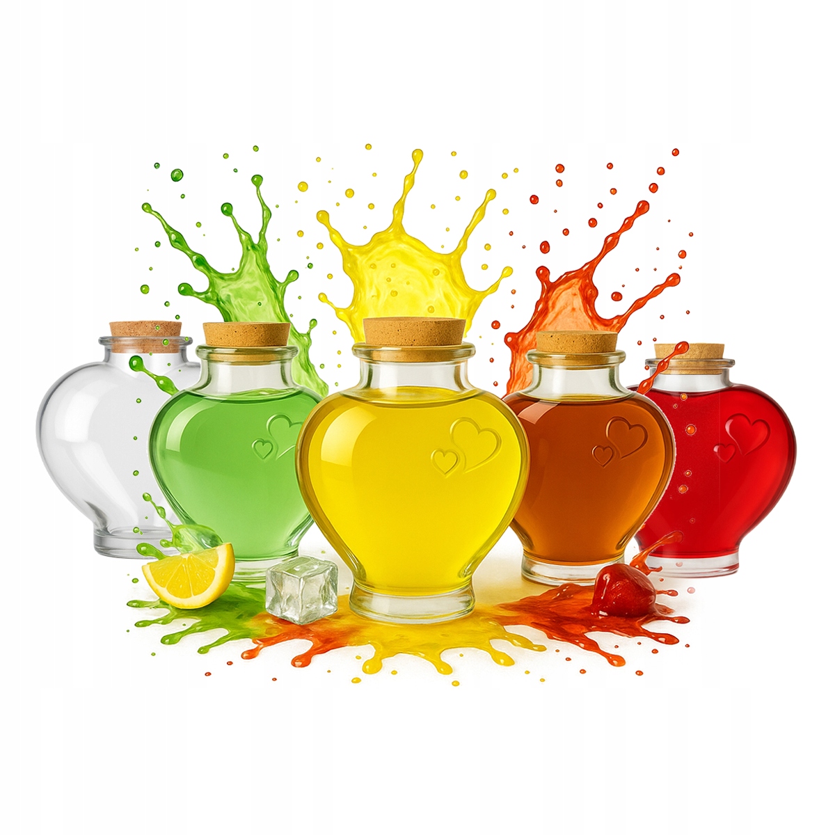 5x Love Glasbehälter 350ml Für Wein, Alkohol, Geschenk, Hochzeitsflaschen