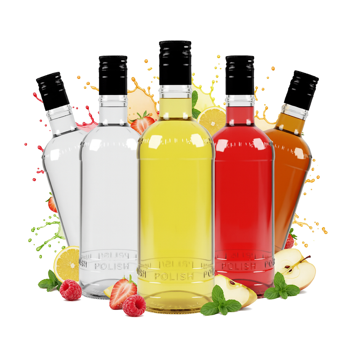 5x Luxus-glasflaschen 500ml Glasflaschen Für Liköne, Wein, Saft 0,5l