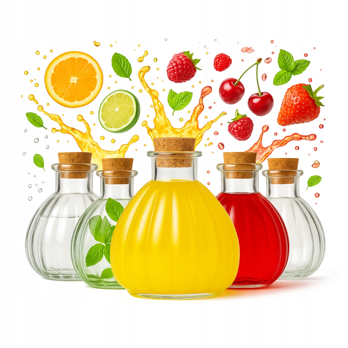 5x Venice Glasflaschen 250ml Flaschen Für Wasser, Saft, Likör, Olivenöl