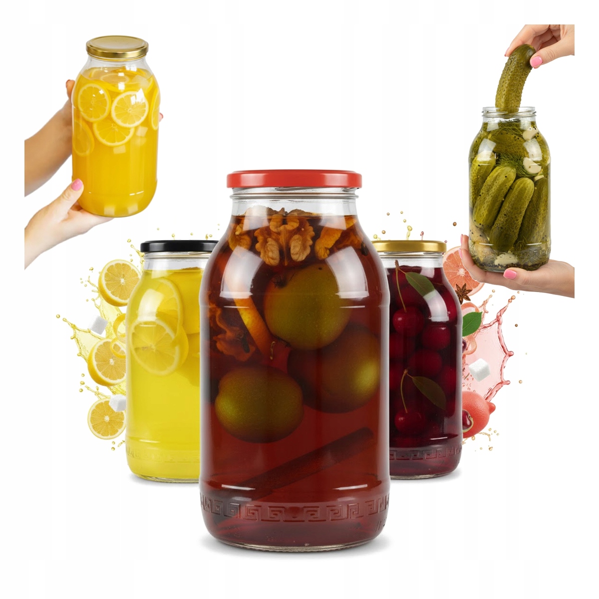 6x 2-liter-glasgefäße Für Konfitüren, Tinkturen, Honig