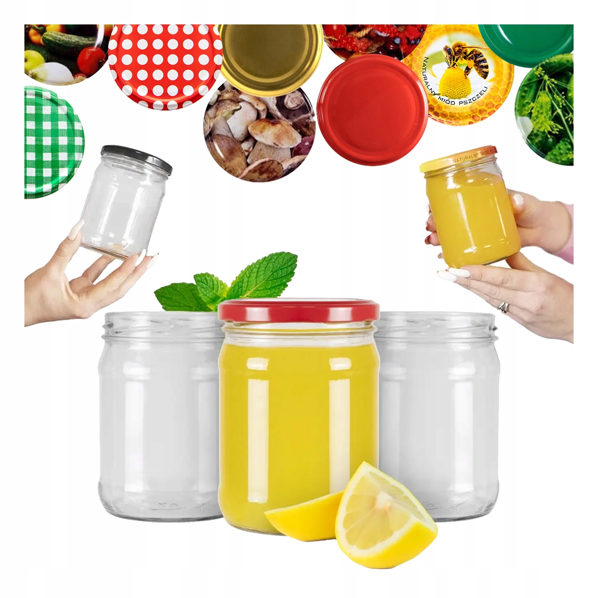 8 Gerade Einmachgläser 450 Ml Für Marmelade, Honig, Gurken Usw.