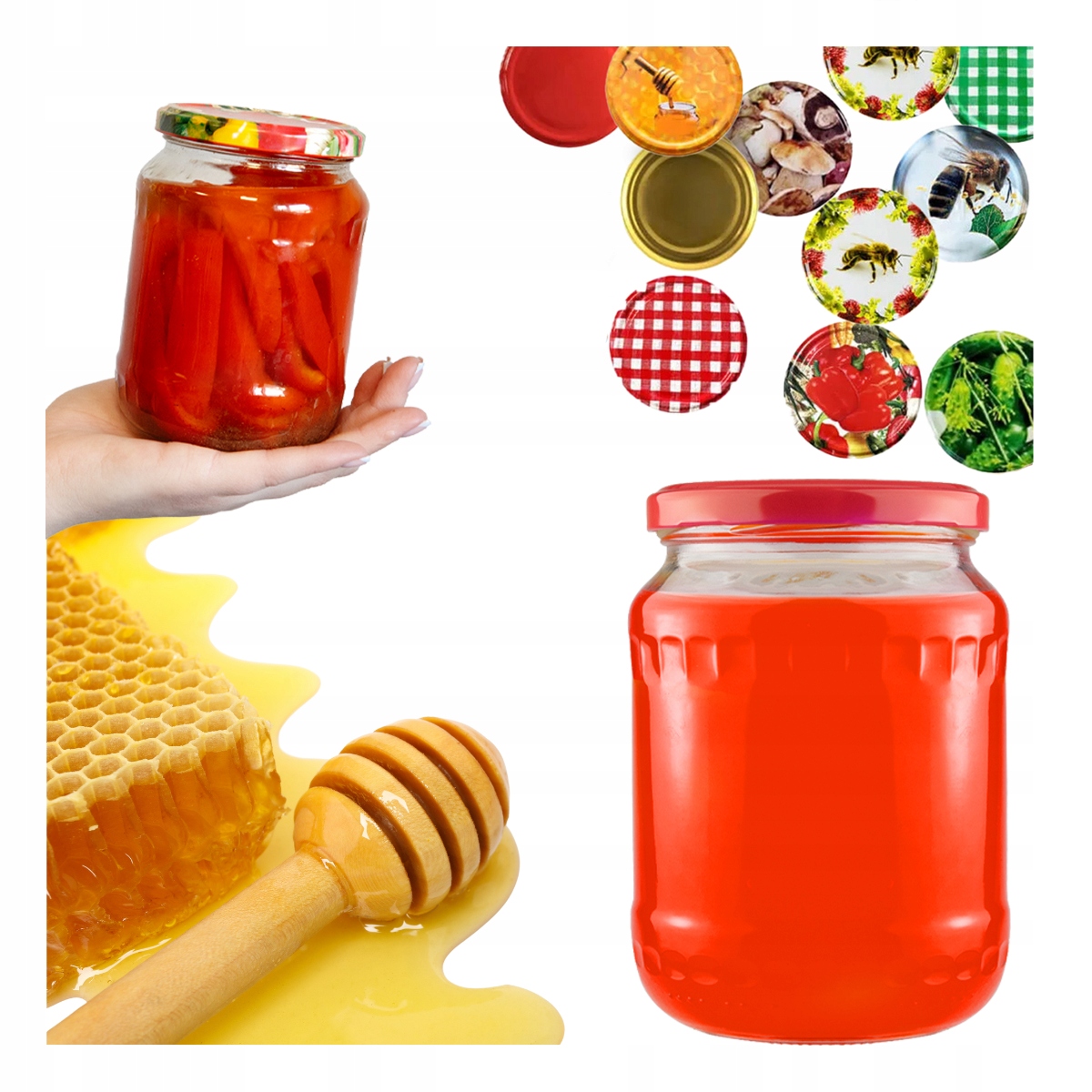 8x Gläser 720ml Für Marmelade, Honig, Konfitüre, Gurken, Pilze Fi82
