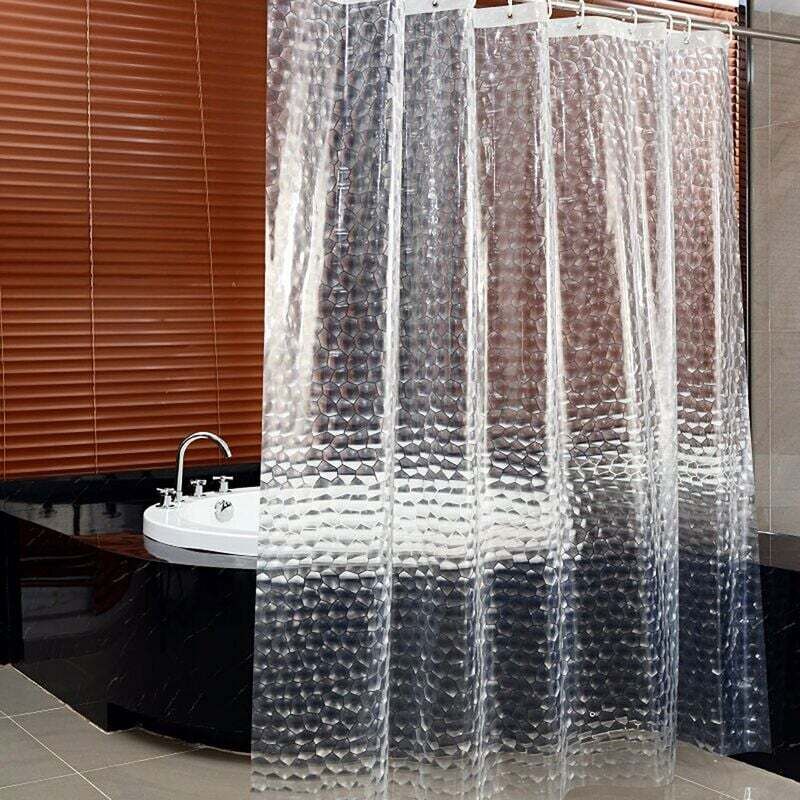 Transparenter Duschvorhang, 180 X 200 Cm, 3d-badezimmervorhang Aus Schimmelresistentem Und Antibakteriellem Peva, Wasserdicht Und Waschbar, Mit 12 Ringen Und Haken, Pvc-frei