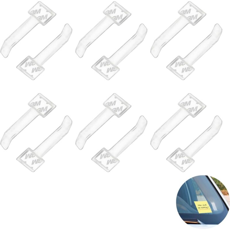 Selbstklebender Parkscheinhalter – 12er-pack Transparente Kunststoffclips Mit Klebepads, Ideal Für Windschutzscheiben – Ulisem