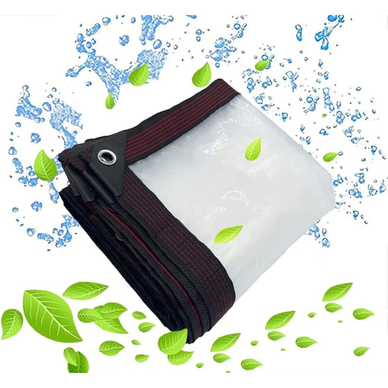 Oem – Transparente Schutzplane 2 X 2 M – 100 % Wasserdicht – Aluminiumösen – Reiß- Und Schimmelbeständig