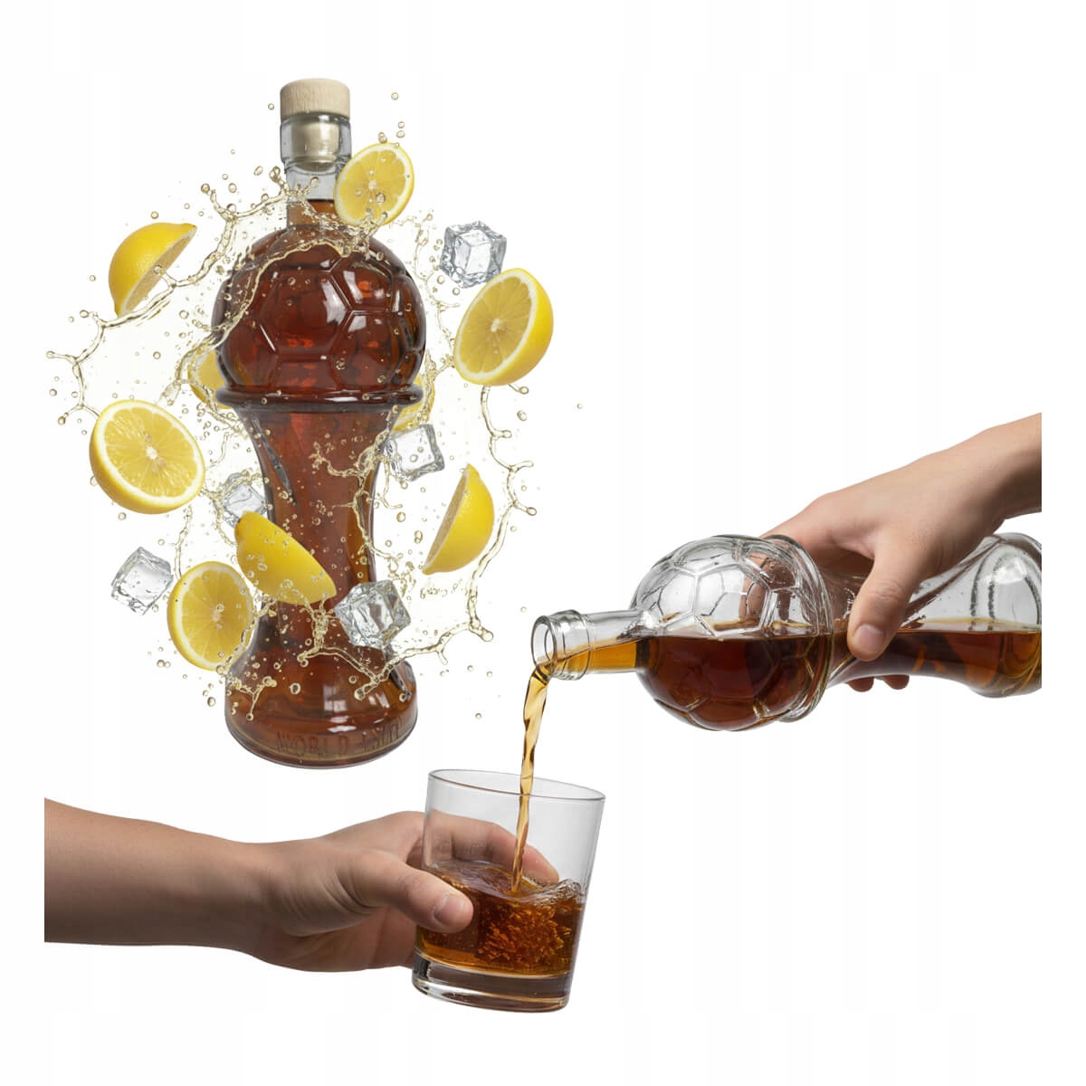 Flasche Piłka Legend 500ml Glaskaraffe Geschenkbecher Likör Sirup