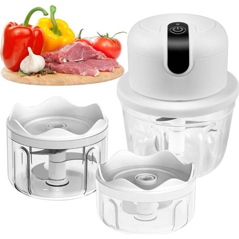 Elektrischer Zwiebelschneider (350 Ml). Elektrischer Zwiebelschneider Mit Usb-anschluss. Kleiner Elektrischer Zerkleinerer. Knoblauchschneider. Küchengerät Zum Schneiden Von Fleisch, Zwiebeln Und Knob