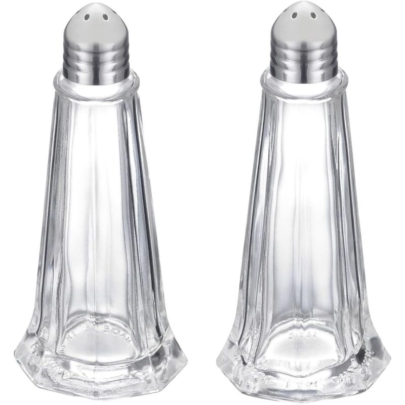 Salz- Und Pfefferstreuer, Glas Und Edelstahl, 2er-set, 40 Ml Fassungsvermögen, Elegantes Silber-transparentes Design – Ulisem