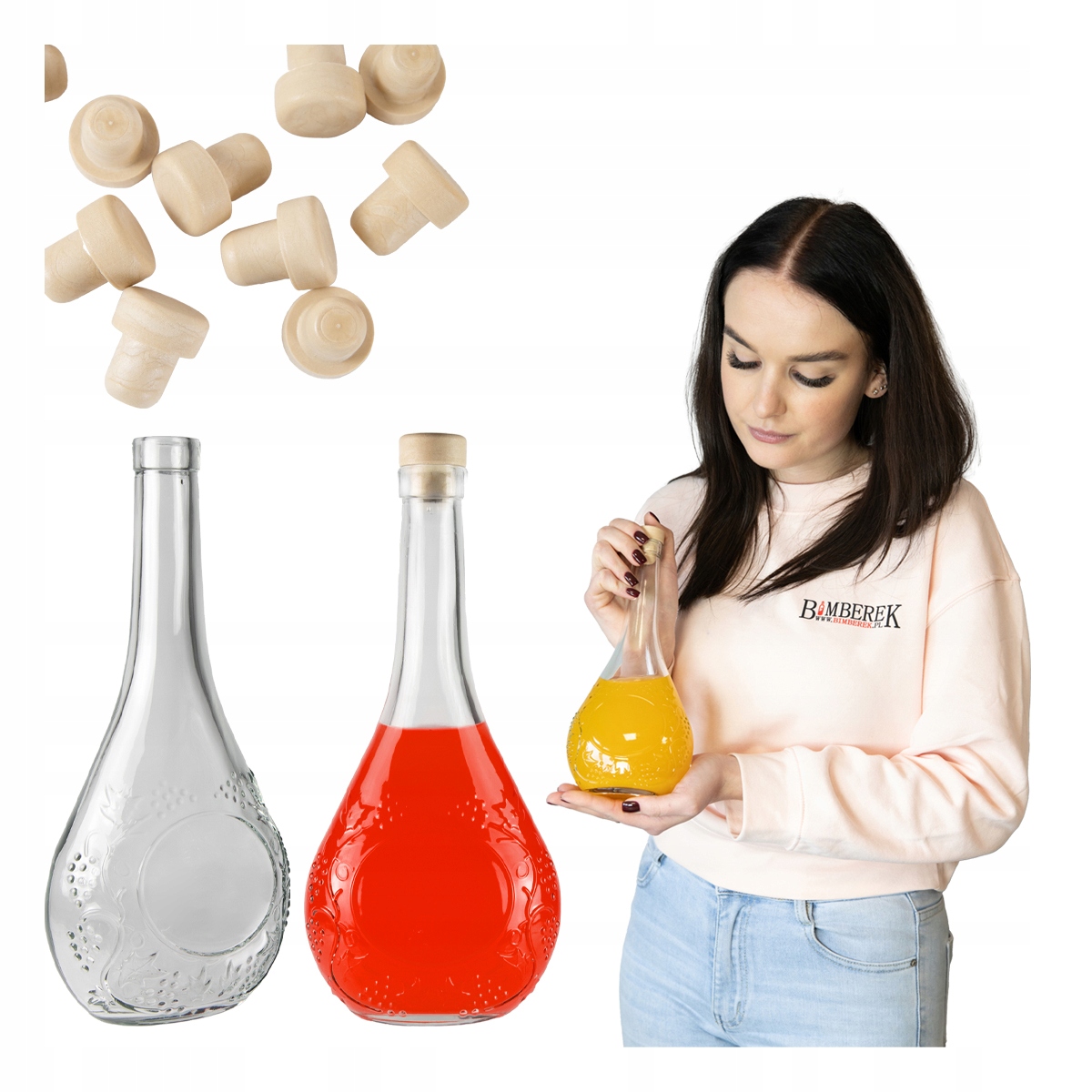 Flasche Trauben, 500 Ml Glasflaschen Für Liköre, Säfte, Wein, Schnaps, 0,5 L