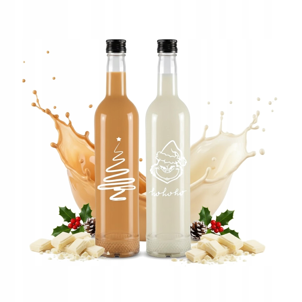 Flasche Für Likör, Wein, Tinktur, Kristall 500ml Mit Weihnachtsmotiv 0,5l