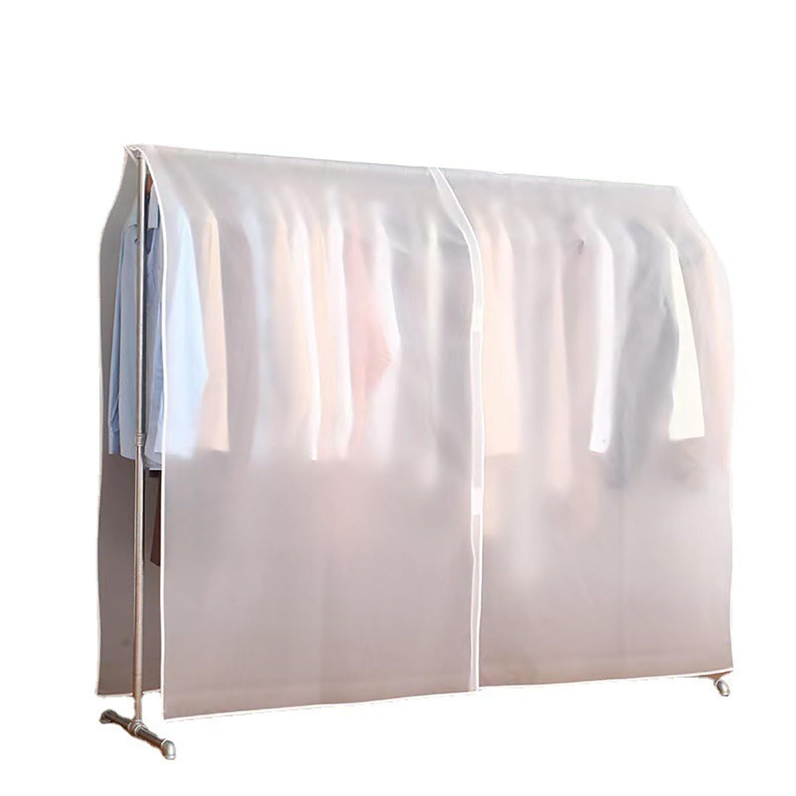 Staubdichte, Transparente Kleiderständerhülle Mit Robusten Reißverschlüssen Und Wasserschutz. Kunststoff, Wasserdicht, Transparent, Leicht Zu Öffnen Und Zu Schließen, 110 X 120 Cm X 2 Stück