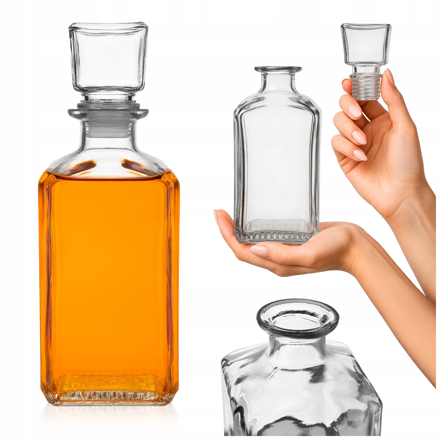 1-liter-karaffe Mit Glatter Oberfläche Und Glasstopfen