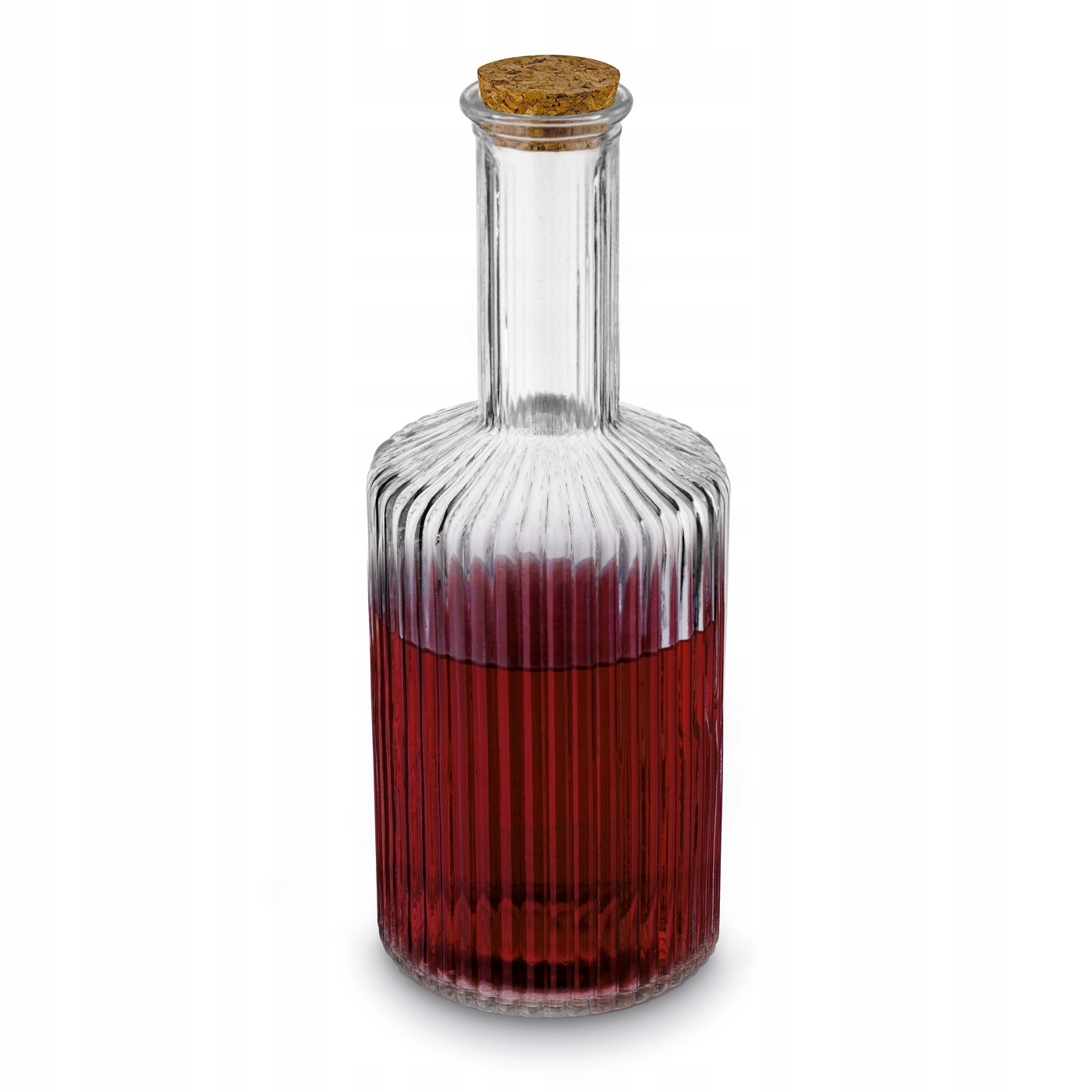 Glaskaraffe Mit Korken, 500 Ml, Mit Dekorativer Prägung Für Liköre, 1 Stück.