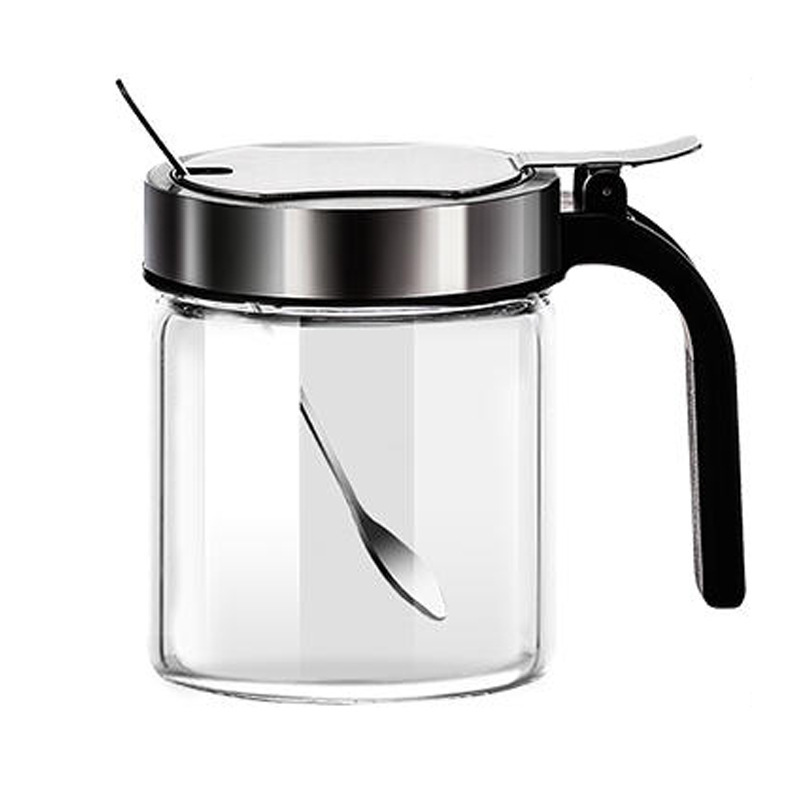 Gewürzbox Mit Löffel, Gewürzglas, Salzglas, Deckel Aus Edelstahl 304, Feuchtigkeitsbeständiges Glasgewürzset Für Küche Und Haushalt (350 Ml)