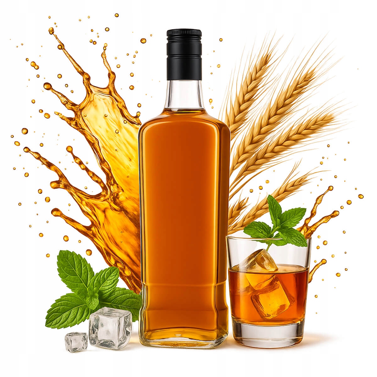 Jack Walker 700ml Glasflasche Für Whisky, Schnaps, Säfte, Liköre + Verschluss