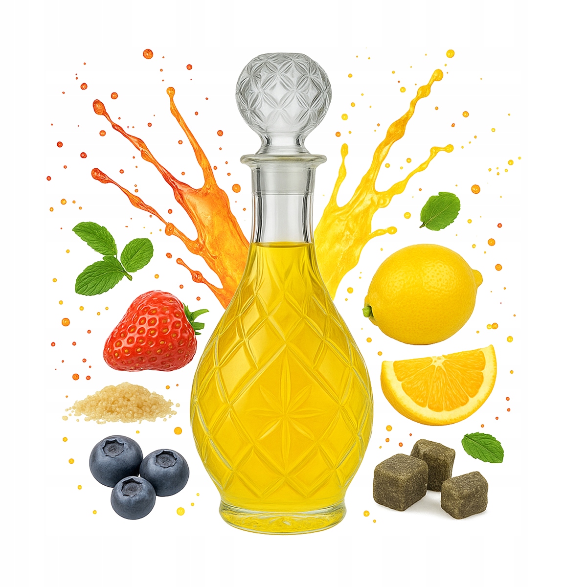 Pina Glaskaraffe 900ml Für Liköre, Alkohol, Geschenkglasbehälter 0,9l