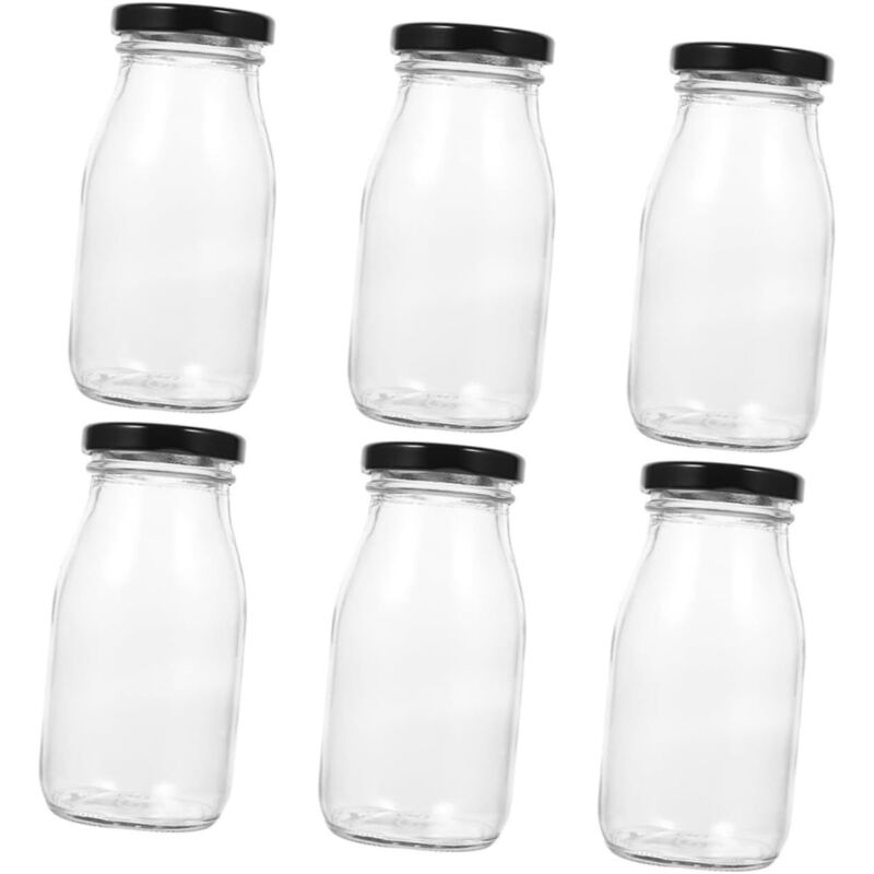 6 Glasflaschen Mit Auslaufsicheren Deckeln, Ideale Behälter Für Milch Und Getränke Für Zuhause Und Camping – Ulisem